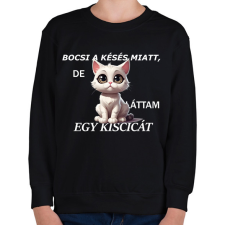 PRINTFASHION láttam egy kiscicát - Gyerek pulóver - Fekete gyerek pulóver, kardigán