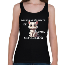PRINTFASHION láttam egy kiscicát - Női atléta - Fekete