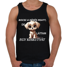 PRINTFASHION láttam egy kiskutyát - Férfi atléta - Fekete atléta, trikó