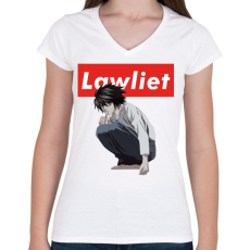 PRINTFASHION Lawliet - Női V-nyakú póló - Fehér