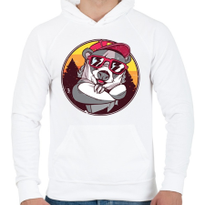 PRINTFASHION Laza borz - Férfi kapucnis pulóver - Fehér női pulóver, kardigán