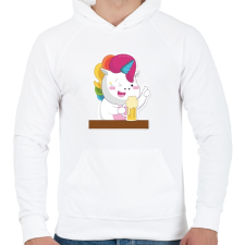 PRINTFASHION Laza este - Férfi kapucnis pulóver - Fehér férfi pulóver, kardigán