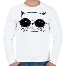 PRINTFASHION Laza macsek - Férfi pulóver - Fehér