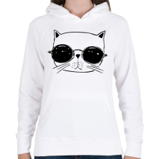 PRINTFASHION Laza macsek - Női kapucnis pulóver - Fehér