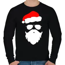 PRINTFASHION Laza mikulás - Férfi pulóver - Fekete férfi pulóver, kardigán