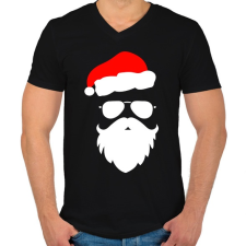 PRINTFASHION Laza mikulás - Férfi V-nyakú póló - Fekete férfi póló
