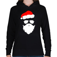 PRINTFASHION Laza mikulás - Női kapucnis pulóver - Fekete