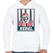 PRINTFASHION Lázadó mikulás - Férfi kapucnis pulóver - Fehér férfi pulóver, kardigán