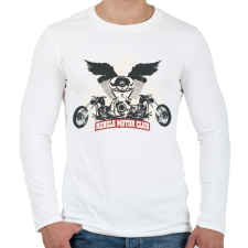 PRINTFASHION Lázadó Motor Club - Férfi hosszú ujjú póló - Fehér férfi póló