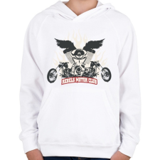 PRINTFASHION Lázadó Motor Club - Gyerek kapucnis pulóver - Fehér gyerek pulóver, kardigán