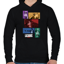 PRINTFASHION Lazarus anime - Férfi kapucnis pulóver - Fekete férfi pulóver, kardigán
