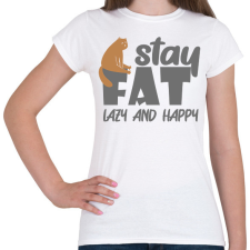 PRINTFASHION Lazy and happy - Női póló - Fehér női póló