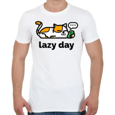 PRINTFASHION Lazy Day - Férfi póló - Fehér férfi póló