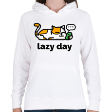 PRINTFASHION Lazy Day - Női kapucnis pulóver - Fehér
