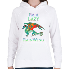 PRINTFASHION Lazy dragon - Női kapucnis pulóver - Fehér női pulóver, kardigán