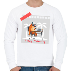 PRINTFASHION Lazy Monday - Férfi pulóver - Fehér