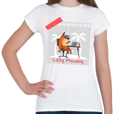 PRINTFASHION Lazy Monday - Női póló - Fehér női póló