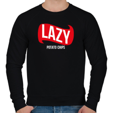 PRINTFASHION Lazy - Potato chips - Férfi pulóver - Fekete