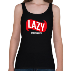 PRINTFASHION Lazy - Potato chips - Női atléta - Fekete