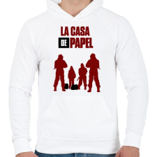 PRINTFASHION LCDP - Férfi kapucnis pulóver - Fehér férfi pulóver, kardigán