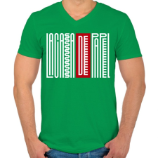 PRINTFASHION LCDP Text - Férfi V-nyakú póló - Zöld férfi póló