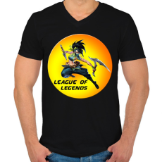PRINTFASHION League of Legends Akali - Férfi V-nyakú póló - Fekete