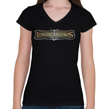 PRINTFASHION League of Legends - Női V-nyakú póló - Fekete női póló