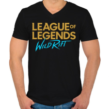 PRINTFASHION League of Legends - Wild Rift - Férfi V-nyakú póló - Fekete férfi póló