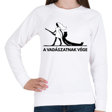 PRINTFASHION Leánybúcsú - A vadászatnak vége! - Női pulóver - Fehér