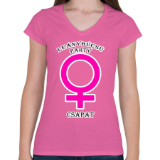 PRINTFASHION Leánybúcsú PCS - Női V-nyakú póló - Rózsaszín női póló