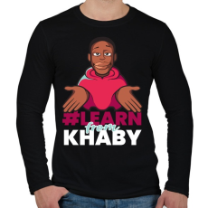 PRINTFASHION Learn from Khaby - Férfi hosszú ujjú póló - Fekete