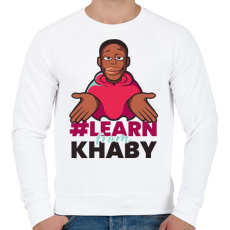 PRINTFASHION Learn from Khaby - Férfi pulóver - Fehér