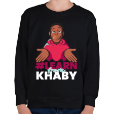 PRINTFASHION Learn from Khaby - Gyerek pulóver - Fekete gyerek pulóver, kardigán