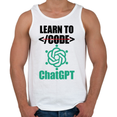 PRINTFASHION Learn to ChatGPT - Férfi atléta - Fehér