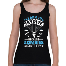 PRINTFASHION Learn to skydive - Női atléta - Fekete