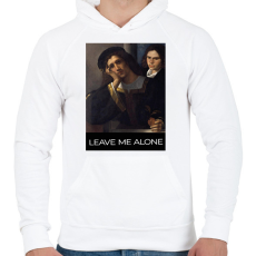 PRINTFASHION Leave me alone - Férfi kapucnis pulóver - Fehér