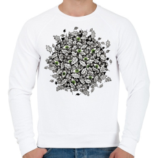PRINTFASHION Leaves and green eyes - Férfi pulóver - Fehér