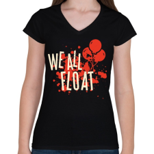PRINTFASHION Lebegünk! - Női V-nyakú póló - Fekete női póló