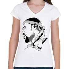 PRINTFASHION Lebron James - Női V-nyakú póló - Fehér női póló