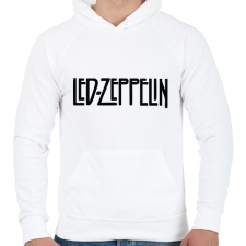PRINTFASHION Led Zeppelin logo - Férfi kapucnis pulóver - Fehér férfi pulóver, kardigán