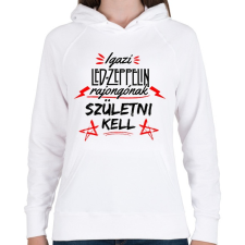 PRINTFASHION Led Zeppelin - Női kapucnis pulóver - Fehér női pulóver, kardigán