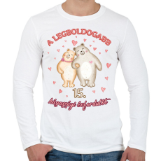 PRINTFASHION Legboldogabb évforduló - Férfi hosszú ujjú póló - Fehér