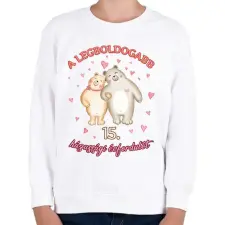 PRINTFASHION Legboldogabb évforduló - Gyerek pulóver - Fehér gyerek pulóver, kardigán