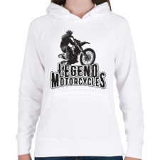 PRINTFASHION Legend Motorcycles - Női kapucnis pulóver - Fehér női pulóver, kardigán