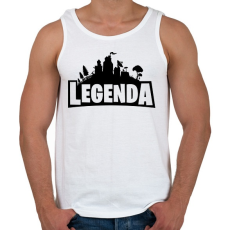 PRINTFASHION Legenda - Fortnite Style (Fekete) - Férfi atléta - Fehér