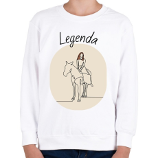 PRINTFASHION Legenda - Lovas minta - Gyerek pulóver - Fehér
