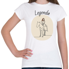 PRINTFASHION Legenda - Lovas minta - Női póló - Fehér