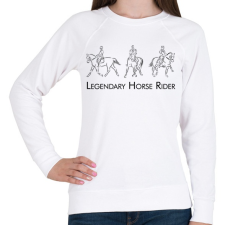 PRINTFASHION Legendary Horse Rider - Női pulóver - Fehér női pulóver, kardigán