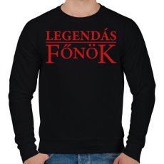 PRINTFASHION Legendás főnök - Férfi pulóver - Fekete