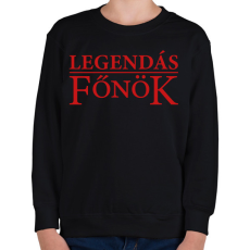 PRINTFASHION Legendás főnök - Gyerek pulóver - Fekete